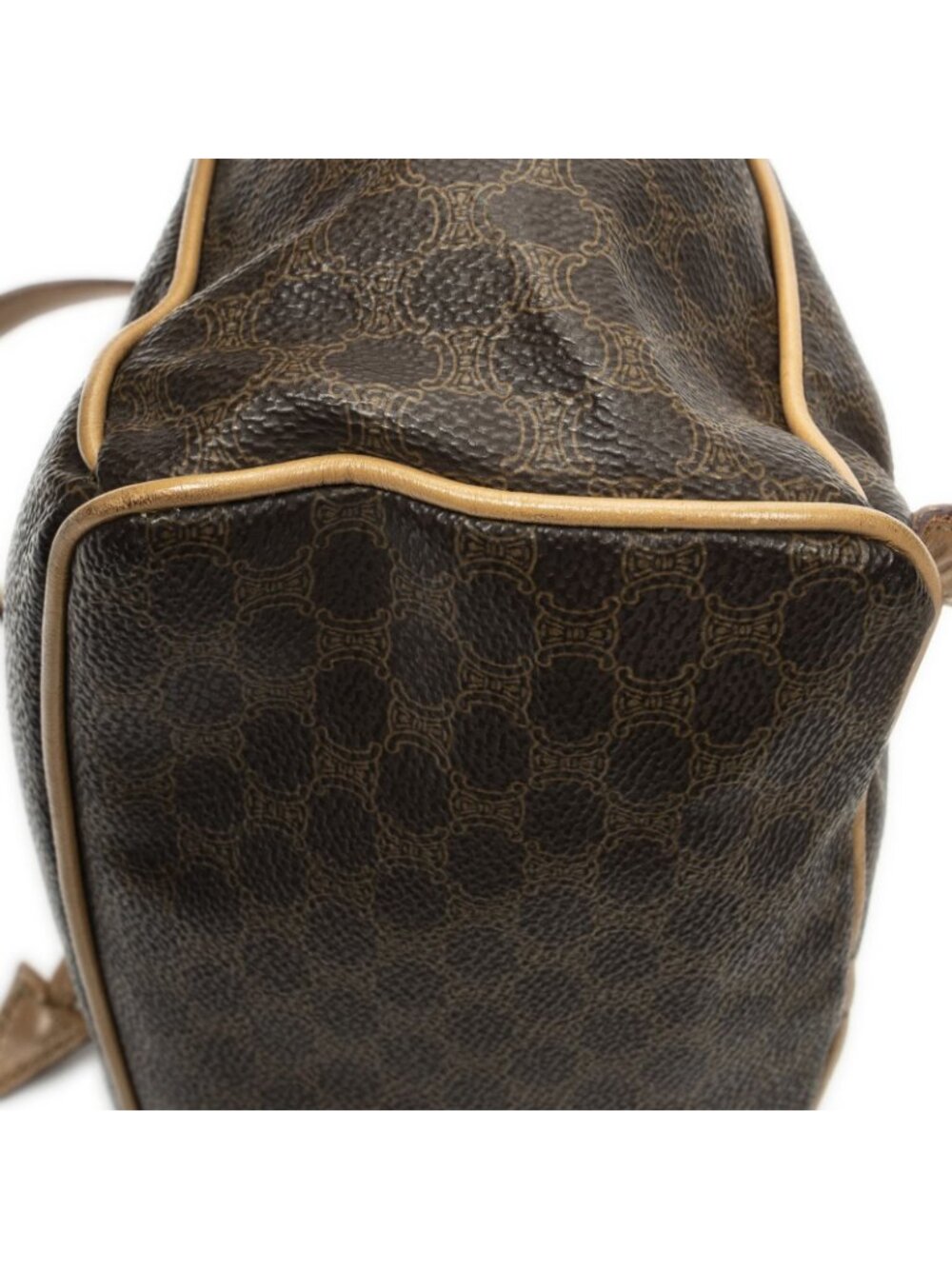 Celine Drawstring Flap Backpack Beige Brown Macadam Canvas - Picture 8 of 10